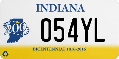 IN license plate 054YL