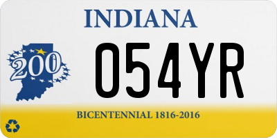 IN license plate 054YR