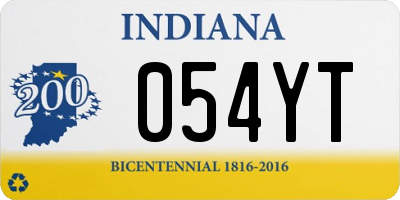 IN license plate 054YT