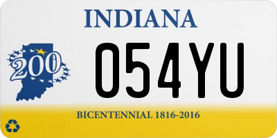 IN license plate 054YU