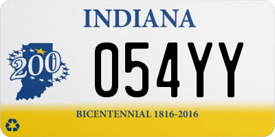 IN license plate 054YY