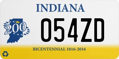 IN license plate 054ZD