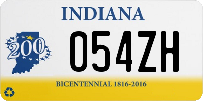 IN license plate 054ZH