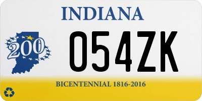 IN license plate 054ZK