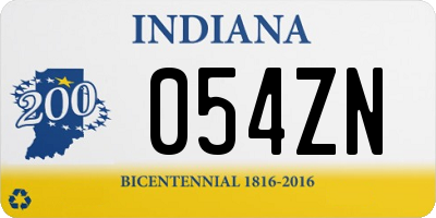 IN license plate 054ZN