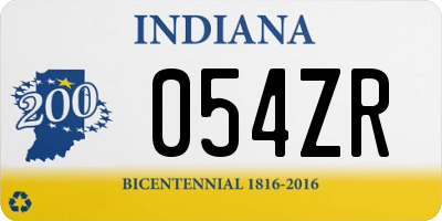 IN license plate 054ZR