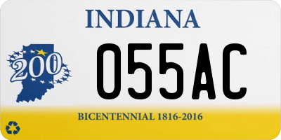 IN license plate 055AC