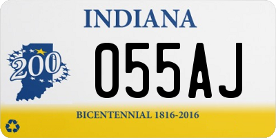 IN license plate 055AJ