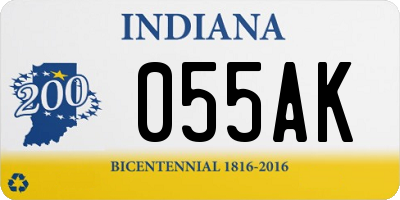 IN license plate 055AK