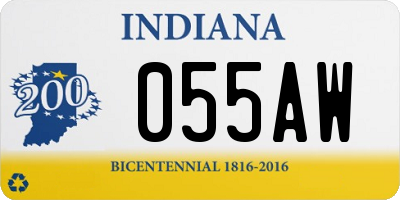 IN license plate 055AW