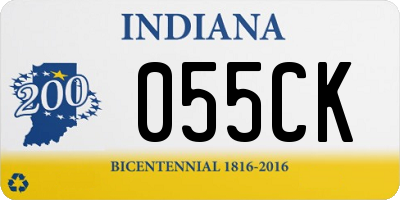 IN license plate 055CK