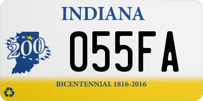 IN license plate 055FA