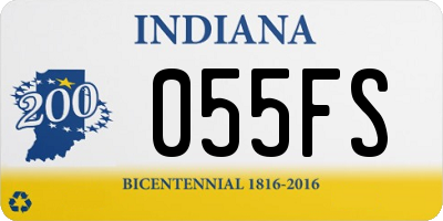 IN license plate 055FS