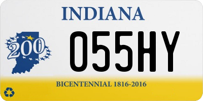 IN license plate 055HY