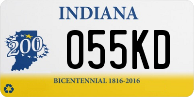 IN license plate 055KD