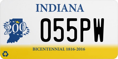 IN license plate 055PW