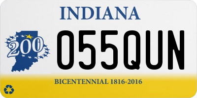 IN license plate 055QUN