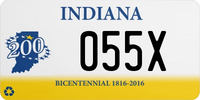 IN license plate 055X