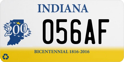 IN license plate 056AF