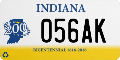 IN license plate 056AK