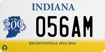 IN license plate 056AM