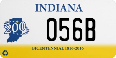 IN license plate 056B