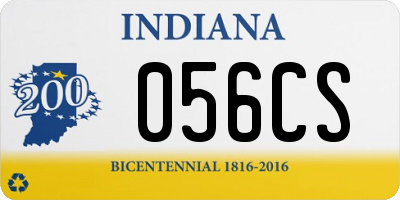IN license plate 056CS