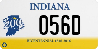 IN license plate 056D