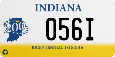 IN license plate 056I