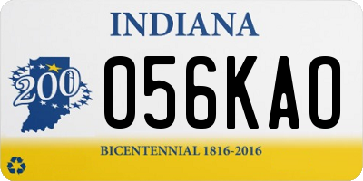 IN license plate 056KAO