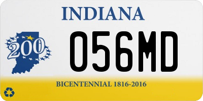 IN license plate 056MD