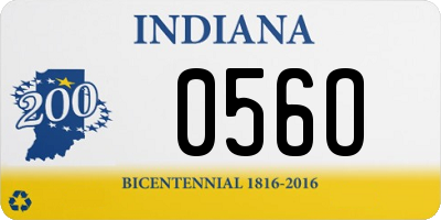 IN license plate 056O