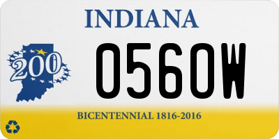 IN license plate 056OW