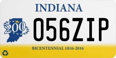 IN license plate 056ZIP