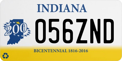 IN license plate 056ZND
