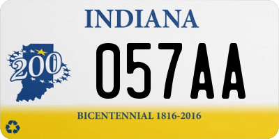 IN license plate 057AA