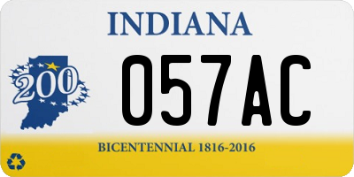 IN license plate 057AC