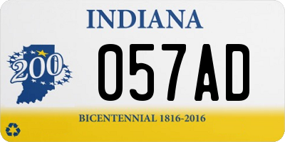 IN license plate 057AD