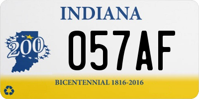 IN license plate 057AF