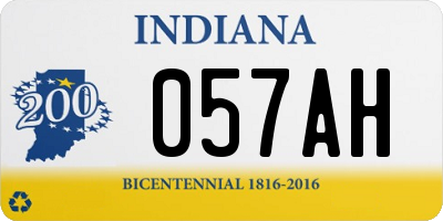 IN license plate 057AH