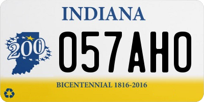 IN license plate 057AHO