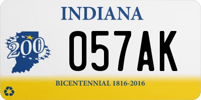 IN license plate 057AK