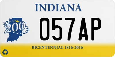 IN license plate 057AP