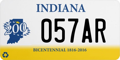 IN license plate 057AR