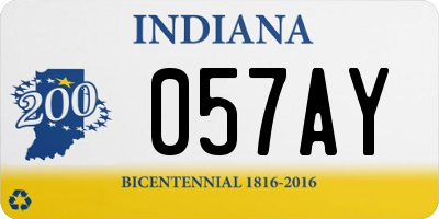 IN license plate 057AY