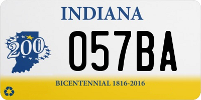 IN license plate 057BA