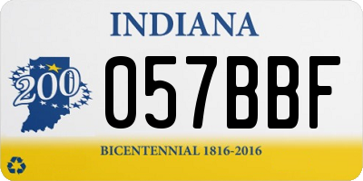 IN license plate 057BBF