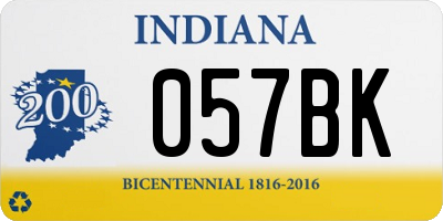 IN license plate 057BK