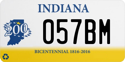 IN license plate 057BM