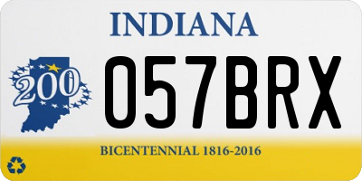 IN license plate 057BRX